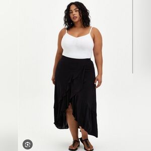 Torrid NWT Maxi Challis Ruffle Hi-Low Skirt 5X